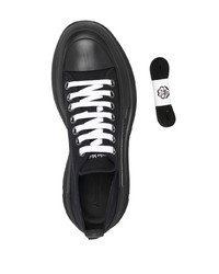 schwarze Segeltuch niedrige Sneakers von Alexander McQueen