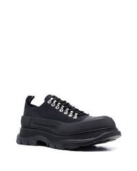 schwarze Segeltuch niedrige Sneakers von Alexander McQueen