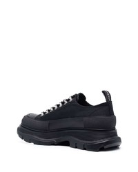 schwarze Segeltuch niedrige Sneakers von Alexander McQueen