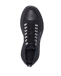 schwarze Segeltuch niedrige Sneakers von Alexander McQueen