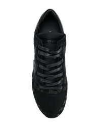 schwarze Segeltuch niedrige Sneakers von Philippe Model