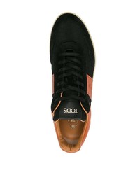 schwarze Segeltuch niedrige Sneakers von Tod's