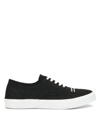 schwarze Segeltuch niedrige Sneakers von Undercover