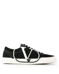 schwarze Segeltuch niedrige Sneakers von Valentino