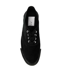 schwarze Segeltuch niedrige Sneakers von Julien David