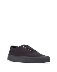 schwarze Segeltuch niedrige Sneakers von Saint Laurent