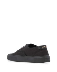 schwarze Segeltuch niedrige Sneakers von Saint Laurent