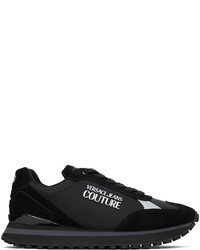 schwarze Segeltuch niedrige Sneakers von VERSACE JEANS COUTURE