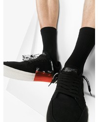 schwarze Segeltuch niedrige Sneakers von Off-White