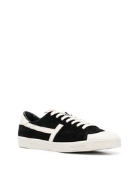 schwarze Segeltuch niedrige Sneakers von Tom Ford