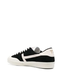 schwarze Segeltuch niedrige Sneakers von Tom Ford