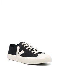 schwarze Segeltuch niedrige Sneakers von Veja