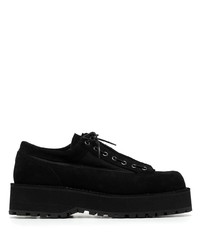 schwarze Segeltuch niedrige Sneakers von White Mountaineering