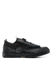 schwarze Segeltuch niedrige Sneakers von Yohji Yamamoto
