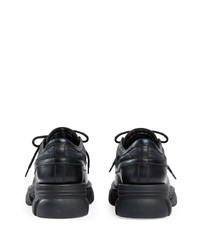 schwarze Segeltuch Oxford Schuhe von Gucci