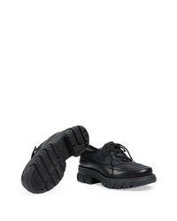 schwarze Segeltuch Oxford Schuhe von Gucci