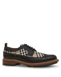 schwarze Segeltuch Oxford Schuhe von Burberry