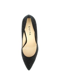 schwarze Segeltuch Pumps von Evita