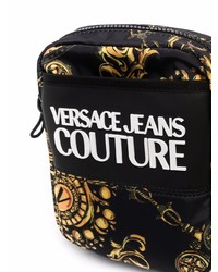 schwarze Segeltuch Umhängetasche von VERSACE JEANS COUTURE