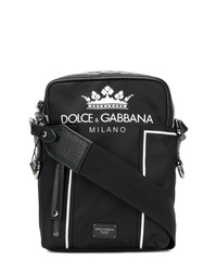 schwarze Segeltuch Umhängetasche von Dolce & Gabbana
