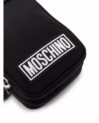 schwarze Segeltuch Umhängetasche von Moschino