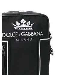 schwarze Segeltuch Umhängetasche von Dolce & Gabbana