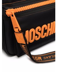 schwarze Segeltuch Umhängetasche von Moschino