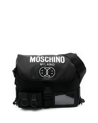 schwarze Segeltuch Umhängetasche von Moschino