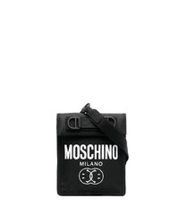 schwarze Segeltuch Umhängetasche von Moschino