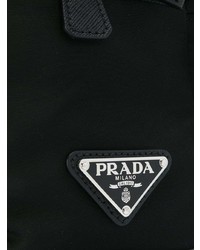 schwarze Segeltuch Umhängetasche von Prada