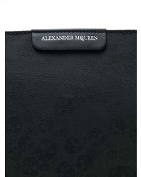 schwarze Segeltuch Umhängetasche von Alexander McQueen