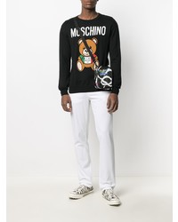 schwarze Segeltuch Umhängetasche von Moschino