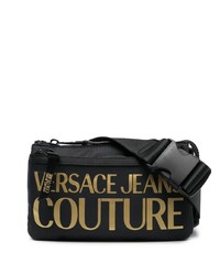 schwarze Segeltuch Umhängetasche von VERSACE JEANS COUTURE