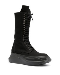 schwarze Segeltucharbeitsstiefel von Rick Owens DRKSHDW