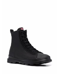 schwarze Segeltucharbeitsstiefel von Camper