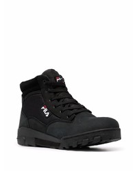 schwarze Segeltucharbeitsstiefel von Fila