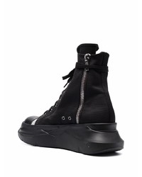 schwarze Segeltucharbeitsstiefel von Rick Owens DRKSHDW