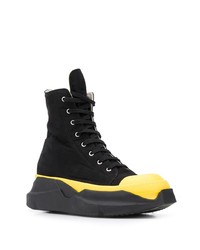 schwarze Segeltucharbeitsstiefel von Rick Owens DRKSHDW