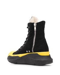 schwarze Segeltucharbeitsstiefel von Rick Owens DRKSHDW