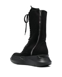 schwarze Segeltuchfreizeitstiefel von Rick Owens DRKSHDW