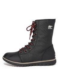 schwarze Segeltuchwinterschuhe von Sorel