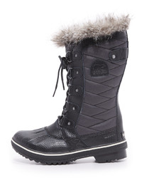 schwarze Segeltuchwinterschuhe von Sorel