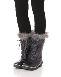 schwarze Segeltuchwinterschuhe von Sorel