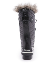 schwarze Segeltuchwinterschuhe von Sorel