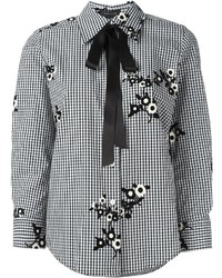 schwarze Seide Bluse mit Blumenmuster von Marc Jacobs