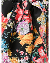 schwarze Seide Bluse mit Blumenmuster von No.21
