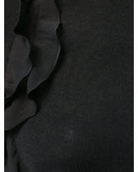 schwarze Seide Bluse mit Rüschen von RED Valentino