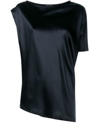 schwarze Seide Bluse von Ann Demeulemeester