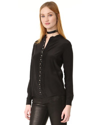 schwarze Seide Bluse von Belstaff