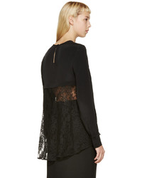 schwarze Seide Bluse von Erdem